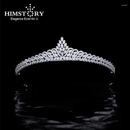 Hair Clips Himstory Small Bridal Wedding Tiara Full Cubic Zirconia Crown Crystal Headband Fashion Princess Birthday Gift Accessory