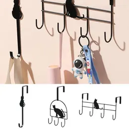 Hooks Over The Door Hanger Punch-free Clothes Hat Bag Hook For Kitchen Bathroom Durable Invisible Metal Hang