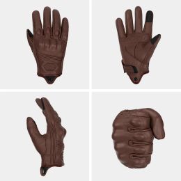 New Motorcycle Leather Gloves Vintage Men Women Protective Touchscreen Motorbike Motorcross Cycling Guante Bbreather Moto Gloves
