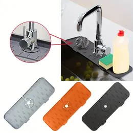 Kitchen Storage Faucet Sink Splash Guard Silicone Water Catcher Mat Draining Pad Behind Rubber Drying