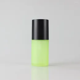 Storage Bottles Lotion Pump Bottle With Matte Black Cap Green/Blue Glass 30ml Spray