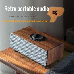 Speakers Lismus Home Wooden High End Wireless Mobile Phone Bluetooth Speaker Desktop Retro Computer Woofer 360 Surround Sound Subwoofer