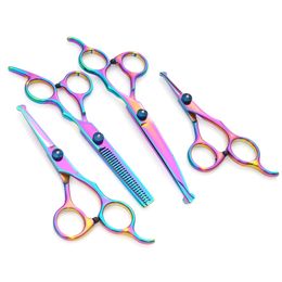 Pet Scissors Colour Safety Cutters Pet Beauty Scissors Tooth Cutters Thinting Cutters Pet Hair Cutters Set