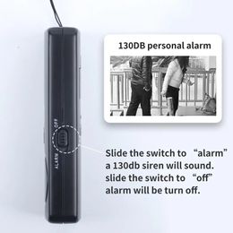 125dB Self Defense Anti-rape Device Dual Speakers Loud Alarm Alert Attack Panic Safety Personal Security Keychain Bag Pendant