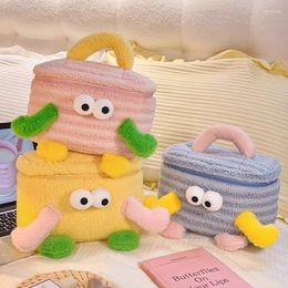 Storage Bags Plush Makeup Bag Cute Travel Cosmetic Supplies Gift For Girls Organiser Box With Handle Portable Wash