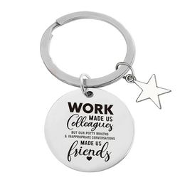 Souvenir Gift Chance made us colleagues Engraved Stainless Steel Keychain Fashion