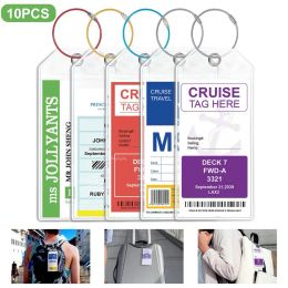 10 Pcs Luggage Tag Wide Luggage Tag Holder Cruise Essentials Zip Seal Tag Waterproof Cruise Document Holder Carnival Supplies