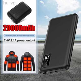 Cell Phone Power Banks New 20000mAh Power Bank Mini External Battery Charger Pack For Heating Jacket Sweater Socks Gloves Electric Heating Equipment 2443