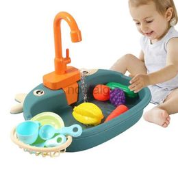 Kitchens Play Food Dishwasher Playing Toy Children Kitchen Sink Faucet Toy Kids Play House Pretend Role Play Toys With Running Water For Girls Boys 2443