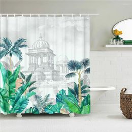 Shower Curtains Tropical Plants Palm Trees Leaves Bath Curtain Waterproof Bathroom Decor With Hooks 3d Printing