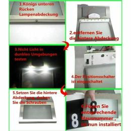 Solar LED Lamp for House Number, Rechargeable Outdoor Lighting, Door Plate, Garden Lighting