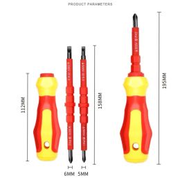 1set Multi-Purpose Electricians Slotted Cross Screwdriver Insulated Screwdriver Set Hand Tools Bit Repairing Tool