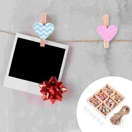 Frames 30Pcs Decorative Backdrop Accessories Mini Po Clamps Wooden Heart Clips