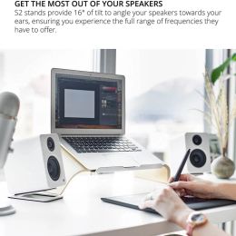 Universal Desktop Speaker Stand Metal Bracket Computer Speaker Holder Fit For Kanto's YU4 Active Speaker & Similar Size Speaker