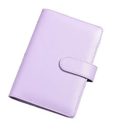 A6 PU leather binder notebook cash envelope with binder pocket for cost saving bill manager, financial planner organizer