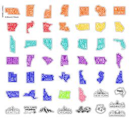 50 PCS Mixed Car Stickers Place name Location For Skateboard Laptop Helmet Pad Bicycle Bike Motorcycle PS4 Notebook Guitar PVC Fri4114358