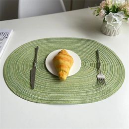 Table Mats Cotton Woven Mat 50 35cm Simple Anti- Non-slip Practical Kitchen Accessories Polyester Creative Dining