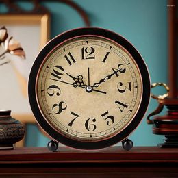 Wall Clocks Vintage Clock Creative Punch-free Silent Non-ticking Mounted For Kitchen Living Room Study Bathroom