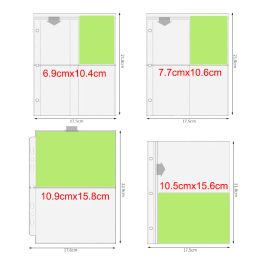 Albums 10 Sheets A5 3 Ring Photocard Kpop Binder Pages 1 2 4 6 Pocket PVC Free Photo Album Plastic Sleeves 10x15 6x4 Postcard Protector