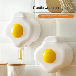 Storage Bottles No Punching Plastic Wrap Box Poached Egg Disposable Wall Mounted Organizer Kitchen