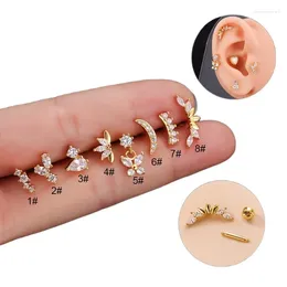 Stud Earrings 2Pcs 16G Piercing For Women Trend Jewelry Ear Cuffs Stainless Steel Butterfly Teens