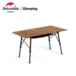 Furnishings Naturehike Aluminum Alloy Folding Table Outdoor Camping Egg Roll Table Portable Camping BBQ Picnic Table Telescopic Lift Table