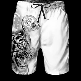 2023 Sommar Nya män Casual Shorts Cool Animal Print Tiger Print Pants Running Shorts Breattable Men Shorts