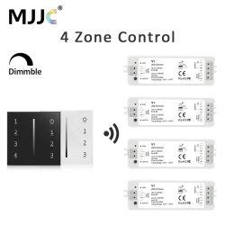 DC 5V 12V 24V 36V LED Dimmer for Single Colour Strip Light V1 Dimming Controller with 4 Zone Touch Panel Switch Remote Control