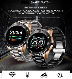New Smart Watch Men IP67 Waterproof Heart Rate Fitness Tracker Pedometer For Android ios Steel Band Sports Men smart watches1704990