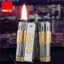 Original IMCO 6700 Retro Stainless Steel Metal Lighter Austrian Without Gasoline Grinding Wheel Lighter Kerosene Collection with Box