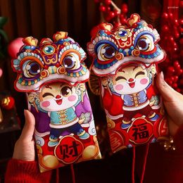 Storage Bags Chinese Spring Festival Fabric Red Envelope Bag Vintage Feature Traditional Year Children's Lucky Gift Wallet Pattern Random