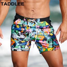 Swimwear Taddlee Brand Men's Swimwear Swimsuits Plus Big Size Swim Boxer Trunks Shorts Basic Long Swimming Traditional Surf Board Shorts