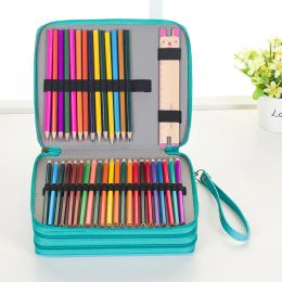 Bags 120/168 Holes Pencil Case School for Girls Boy Big Cartridge Pencilcase Stationery Large Pen Box PU Leather Pencase Bag Supplies