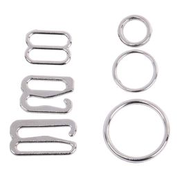 100 Silver Metal Bra Strap Adjuster Underwear Slider/Hooks/O Ring Adjustment Buckles Lingerie Sewing Craft