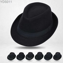 Wide Brim Hats Bucket Mens Fashion Fedoras European Hat Wool Blended Formal Decoration Short Seasons 2023 Summer yq240403
