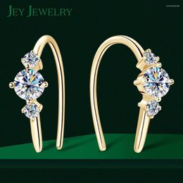 Hoop Earrings JEY 4mm Moissanite For Women Girls 925 Sterling Silver Piercing Hypoallergenic Earring 2024 Trend Jewellery Gifts