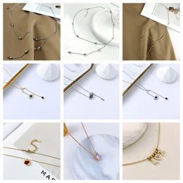 Luxury Gold Designer Necklace Jewellery Fashion Necklace Gift Mens Long Letter Chains Necklaces For Men Women Golden Chain Jewlery Party gife