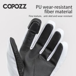 COPOZZ NEW Winter Ski Gloves Men Waterproof Warm Snowmobile Gloves Women Thicken Thermal Snow Gloves With Touchscreen Function
