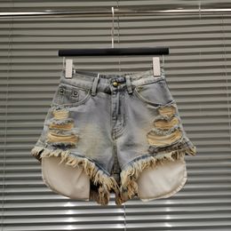 shorts de grito de grife feminino jeans feminino com cintura alta shorts jeans de borda feminina verão fino estilo coreano milenar menina picante diminuindo uma linha calça quente