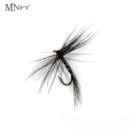 MNFT 10Pcs #10 Zebra Black Mosquito Fly Trout Fishing Dry Flies Artificial Fishing Bait Flies