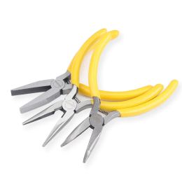 WYNN'S 5inch Mini Pliers for Jewelry Making Needle-nose Pliers Wire Pliers Cutting Flat Nose Round Tools Curved Nose Hand Tool