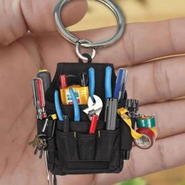 2D Electrician Tool Keyring Car Hanging Pendant Personalized Electrician Tool Bag Acrylic Keychain Handmade Decor Auto Accessory