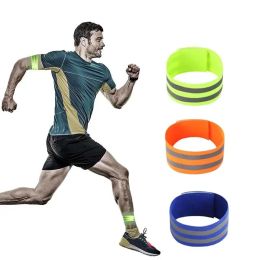 New 2PCS Running Reflective Arm Bands for Wrist Ankle Leg LED Reflector Armband Night Cycling Safety Light Tape Bracelet Strap