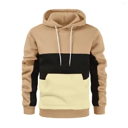 Men's Hoodies Cross-border Foreign Trade Fashion Colour Block Sweatshirt European And American Stitched Sports Casual Hoodie