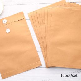 Supplies 10Pcs A4 File Bag Data Book Large Capacity File Folder Portfolio School Office Stationery Kraft Paper Bag