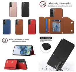 With Pack Wallet Cases For Samsung S23 Ultra Plus A23 4G 5G A13 4G Skin Feel Leather Fashion Luxury Credit ID Card Slot Holder Fli3544526