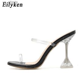 Dress Shoes Orange Silver PVC Jelly Transparent Perspex Women Slippers Open Toe Sandals Fashion Clear High Heels Size 42 H240403FMHZ