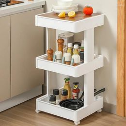 Kitchen Storage SH Aoliviya Movable Wooden Cover Plate With Wheels Rack Bedroom Bedside Supporter Bathroom Cosmetics Fini