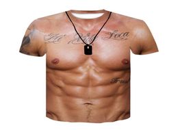 Men039s TShirts Men39s 3D Cool Muscle Abs T Shirts Funny Loose Plus Size Fashion Slim Fit Sports Tops 6XLMen039s8754927