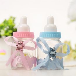 Gift Wrap 12Pcs Baby Shower Blue Boy Pink Girl Box Bottle Baptism Christening Candy Boxes Birthday Party Favors Favorite